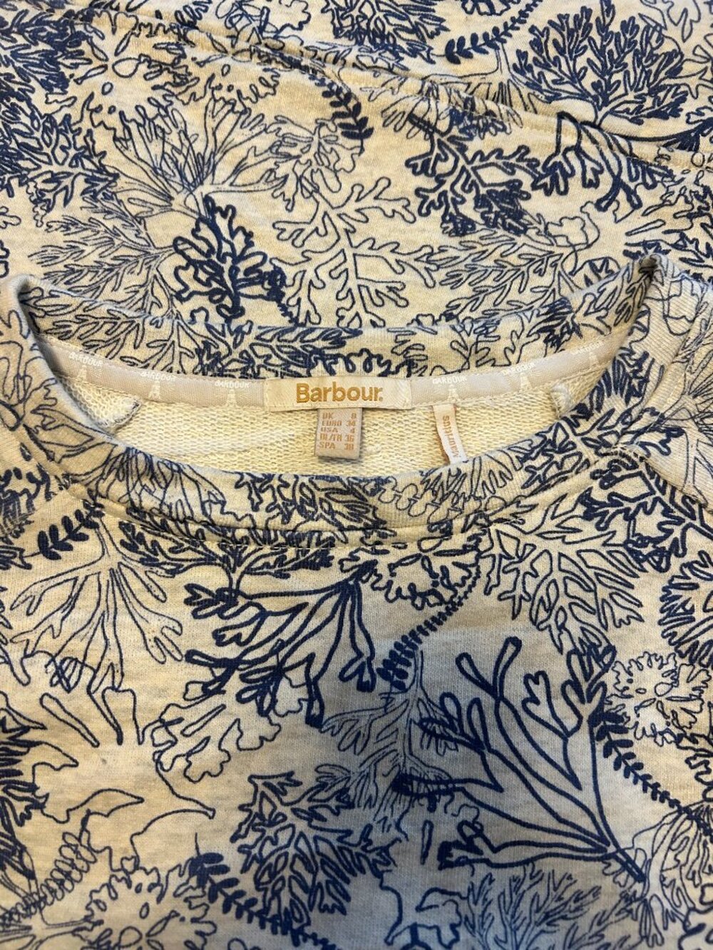 Barbour Raglan French Terry Toile Sweatshirt, size 4, S